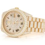 ICED OUT WATCHES ROLEX DAY-DATE 40MM AUTOMATIC YELLOW GOLD MOISSANITE 20.30CT