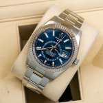 Rolex Sky Dweller Blue Index Dial 42MM Fluted White Gold Bezel Oyster Bracelet 326934