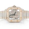 cartier skeleton watch iced out