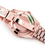 ROLEX DAYDATE 40MM ROSE GOLD AUTOMATIC STAINLESS STEEL WATCH FULL ICED MOISSANITE 24.00CT