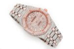 AUDEMARS PIGUET DIAMOND ROYAL OAK 41MM TWO TONE BAGUETTE FULL ICED VVS MOISSANITE WATCH
