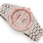AUDEMARS PIGUET DIAMOND ROYAL OAK 41MM TWO TONE BAGUETTE FULL ICED VVS MOISSANITE WATCH
