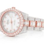 ROLEX DIAMOND WATCH DATEJUST 41MM TWO TONE FULL ICED MOISSANITE  22.10CT