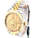 Rolex Sky Dweller Yellow Gold Champagne Dial 42MM Bezel Two Tone Jubilee Men's Watch 326933