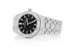 MOISSANITE WATCH AUDEMARS PIGUET ROYAL OAK 41MM FULL ICED BLACK DIAL