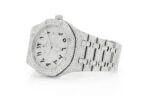 AUDEMARS PIGUET ICED OUT ROYAL OAK 41MM STAINLESS STEEL HEBREW DIAL SILVER  VVS MOISSANITE WATCH