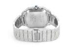 CARTIER WATCH BUST DOWN SANTOS DE 40MM STEEL SILVER FULL ICED VVS MOISSANITE ROMAN DIAL