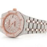 AUDEMARS PIGUET DIAMOND ROYAL OAK 41MM TWO TONE BAGUETTE FULL ICED VVS MOISSANITE WATCH