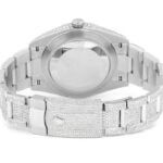 ROLEX DATEJUST ICED OUT 41MM SILVER AUTOMATIC STAINLESS STEEL WATCH FULL MOISSANITE 23.50CT