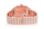CARTIER SANTOS DE 40MM STEEL ROSE GOLD FULL ICED MOISSANITE ROMAN DIAL WATCH
