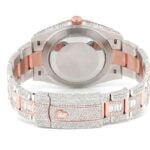 ROLEX ICED OUT WATCH 41MM TWO TONE WITH BROWN DIAL STAINLESS STEEL MOISSANITE 20.00CT