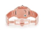 CARTIER SANTOS DE 40MM STEEL ROSE GOLD FULL ICED MOISSANITE ROMAN DIAL WATCH