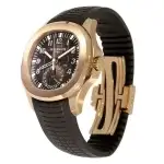 Patek Aquanaut Rose Gold Travel Time Brown Dial Composite Men's Watch 5164R-001