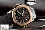 Patek Aquanaut Rose Gold Travel Time Brown Dial Composite Men's Watch 5164R-001