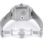CARTIER SANTOS DE 40MM Steel WATCH REPLICA FULL ICED MOISSANITE ROMAN DIAL