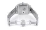 CARTIER WATCH BUST DOWN SANTOS DE 40MM STEEL FULL ICED VVS MOISSANITE BLUE ROMAN DIAL