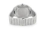 CARTIER ICED OUT WATCH REPLICA | 40MM STEEL RED ROMAN DIAL 27.40CT