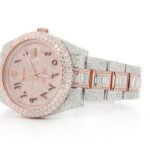 DIAMOND WATCH ICED OUT ROLEX DATEJUST 41MM TWO TONE HEBREW DIAL AUTOMATIC STAINLESS STEEL MOISSANITE 21.20CT