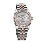 Rolex Oyster Perpetual Two Tone Datejust 41mm Silver Fluted Motif Dial Jubilee Bracelet Wrist Watch