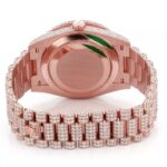 ROLEX DAYDATE 40MM ROSE GOLD AUTOMATIC STAINLESS STEEL WATCH FULL ICED MOISSANITE 24.00CT