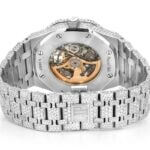 ICED OUT AP WATCH 41MM SKELETON SILVER VVS MOISSANITE 24CT