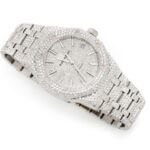 ICED OUT AP ROYAL OAK 41MM STAINLESS STEEL FULL MOISSANITE STUDDED WATCH