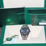 Rolex Oyster Perpetual Blue face Sky Dweller Index Dial 42mm Jubilee White Gold Fluted 326934