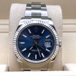 Rolex Datejust 41 Blue Dial Stainless Steel White Gold Oyster Bracelet Watch 126334