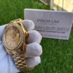 Rolex Champagne Diamond Dial | Day-Date II 41MM Yellow Gold | Diamond Bezel President Bracelet 218348