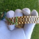 Rolex Champagne Diamond Dial | Day-Date II 41MM Yellow Gold | Diamond Bezel President Bracelet 218348