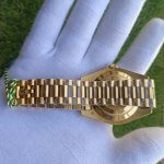Rolex Champagne Diamond Dial | Day-Date II 41MM Yellow Gold | Diamond Bezel President Bracelet 218348
