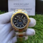 Rolex Sky Dweller Two Tone Black Dial Yellow Gold Bezel Oyster Men's Watch 326933