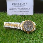 Rolex Sky Dweller Two Tone Black Dial Yellow Gold Bezel Oyster Men's Watch 326933