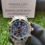 Omega Seamaster 300m black ceramic Diver Chronometer Chronograph 44mm Black Bezel Steel Bracelet