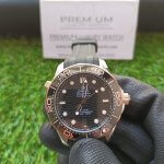 Omega Seamaster black rubber strap 300m Stainless Steel Sedna Gold Co Axial Master Chronometer Black Dial 42mm