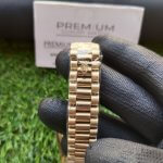 ROLEX DAY DATE GOLD BLACK Dial 40MM PRESIDENTIAL Fluted Bezel Watch 228238