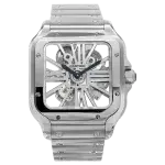 Santos De Cartier Skeleton Dial 40MM Stainless Steel Men's Watch WHSA0015