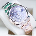 Rolex Sky Dweller Rose Gold 42MM Dark Rhodium Index Dial Fluted Bezel Oyster Bracelet 326935