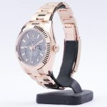 Rolex Sky Dweller Rose Gold 42MM Dark Rhodium Index Dial Fluted Bezel Oyster Bracelet 326935