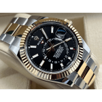 Rolex Sky Dweller Two Tone Black Dial Yellow Gold Bezel Oyster Men's Watch 326933