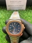 Patek Philippe Nautilus two tone 40mm Men Watch Blue Dial 5980/1AR