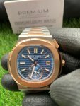 Patek Philippe Nautilus two tone 40mm Men Watch Blue Dial 5980/1AR