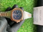 Patek Philippe Nautilus two tone 40mm Men Watch Blue Dial 5980/1AR