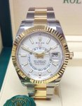 Rolex Sky Dweller Two Tone White Dial 42MM Yellow Gold Bezel Oyster Men's Watch 326933