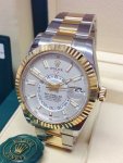 Rolex Sky Dweller Two Tone White Dial 42MM Yellow Gold Bezel Oyster Men's Watch 326933