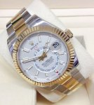 Rolex Sky Dweller Two Tone White Dial 42MM Yellow Gold Bezel Oyster Men's Watch 326933