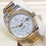 Rolex Sky Dweller Two Tone White Dial 42MM Yellow Gold Bezel Oyster Men's Watch 326933