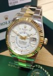Rolex Sky Dweller Two Tone White Dial 42MM Yellow Gold Bezel Oyster Men's Watch 326933