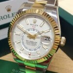 Rolex Sky Dweller Two Tone White Dial 42MM Yellow Gold Bezel Oyster Men's Watch 326933