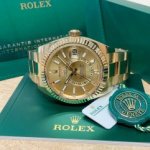 Rolex Sky Dweller Yellow Gold Champagne Dial Men’s Oyster Bracelet Watch 32693842
